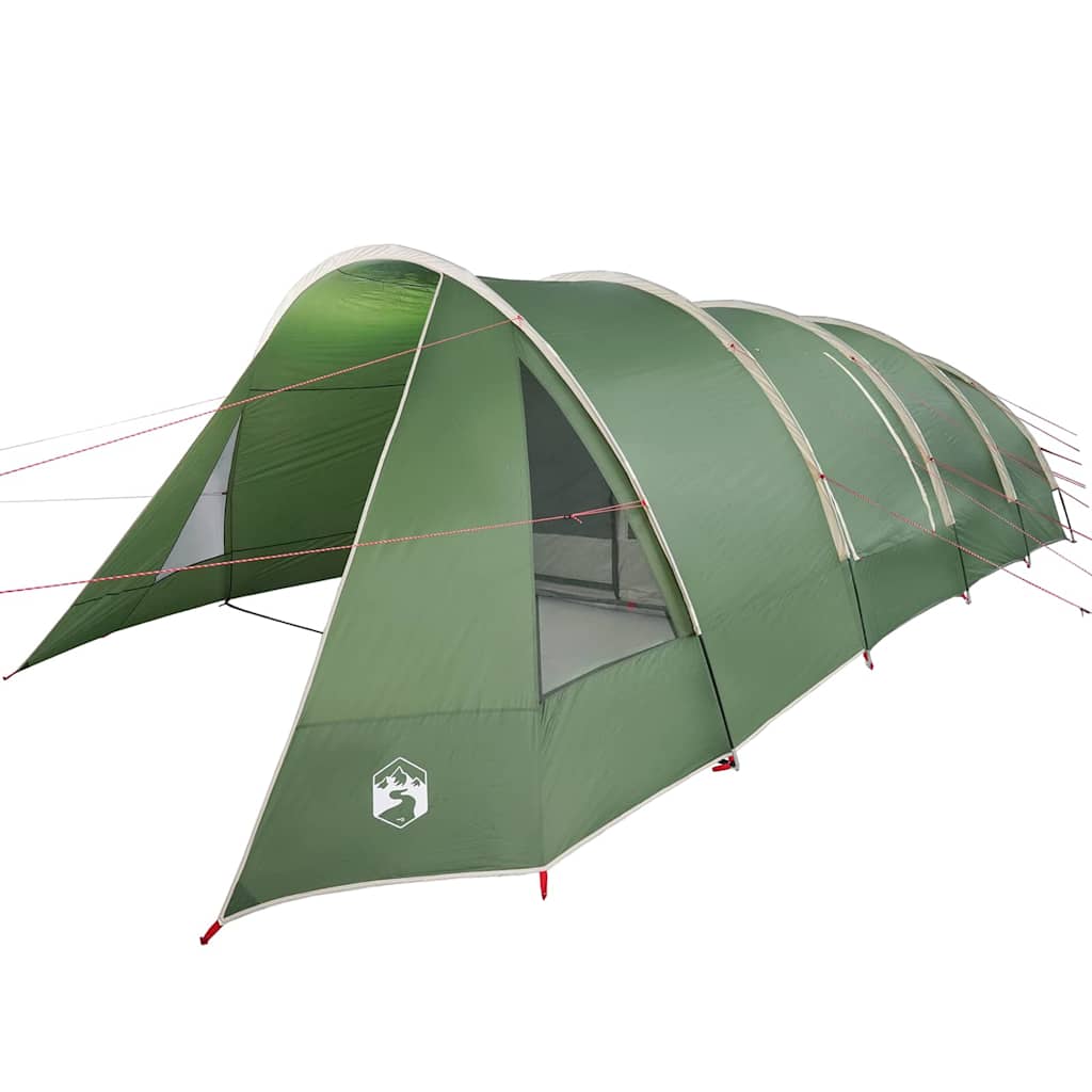 6 Person Tunnel Tent in Green and White 890 x 470 x 220 cm