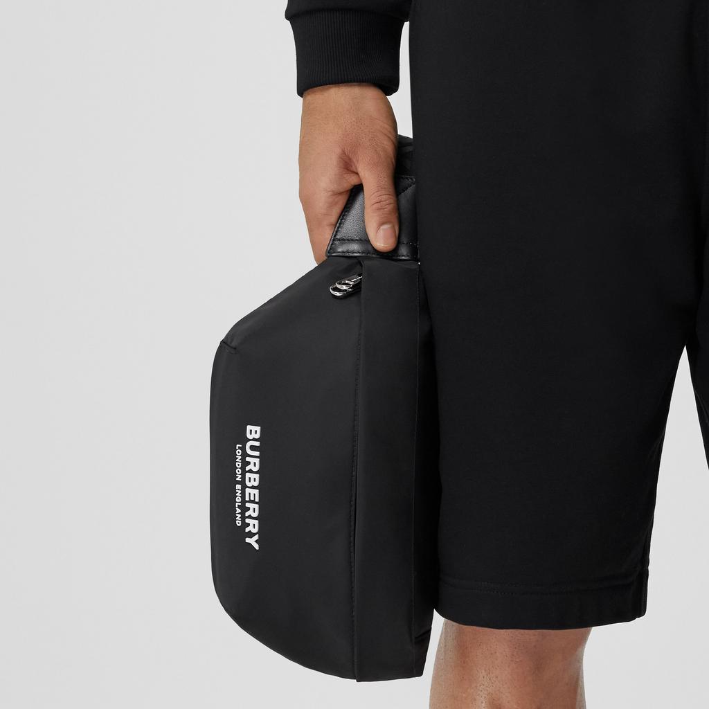 Burberry Logo Print Nylon Sonny Bum Bag Black Men Bags 8049095