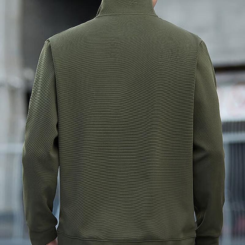 JEEP SPIRIT Men's Stand Collar Pullover Sweatshirt