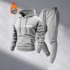 Mens Fleece Hoodie Tracksuit Set Warm Casual Sports Two Piece