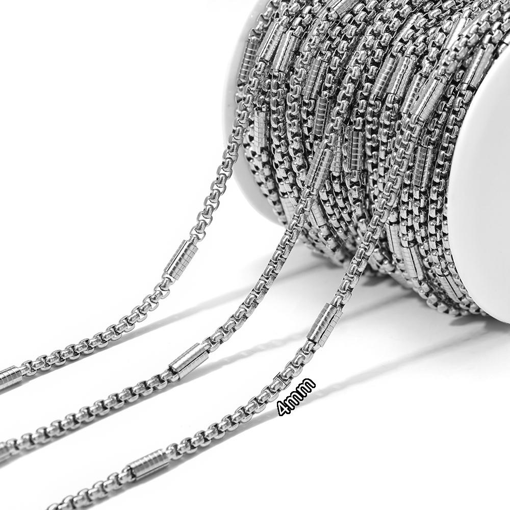 1 Meter Stainless Steel Gold Box Tube Cable Chains for DIY Necklaces Jewelry Earrings Making Bracelet Findings Supplies Bulk