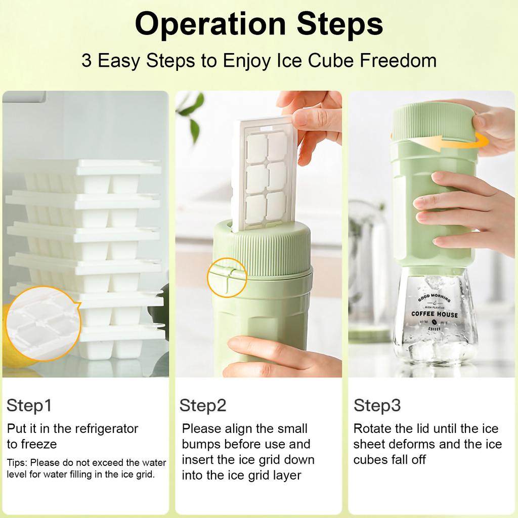 Skręcany pojemnik na kostki lodu z pokrywką Cylindryczny pojemnik do robienia kostek lodu do lodówki Silikonowe kostki Forma do lodów na patyku Tacka na kostki lodu Narzędzia Nowy