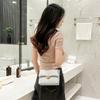 Bag Women's Fashion Pattern Hidden Buckle Shoulder Messenger Chain Paper Bag Versatile, Small Square Bag