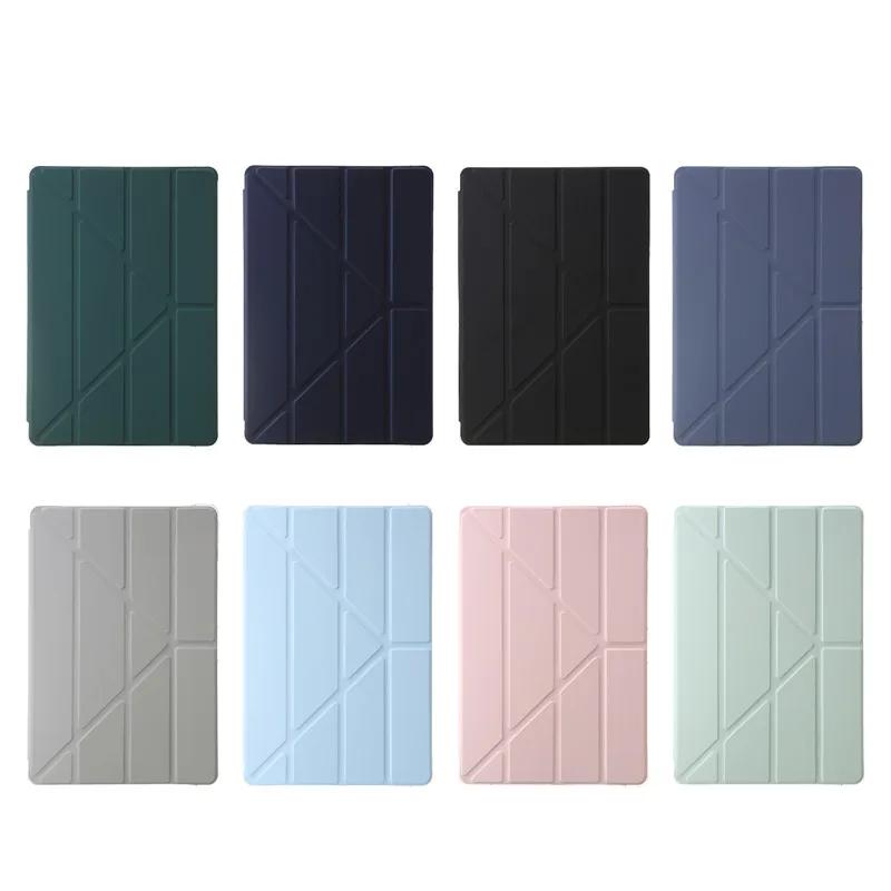 11" Smart Folio PU Leather Acrylic Hard Back Stand Cover for Redmi Pad SE Case with Pencil Holder Foldable Protective Skin Feel