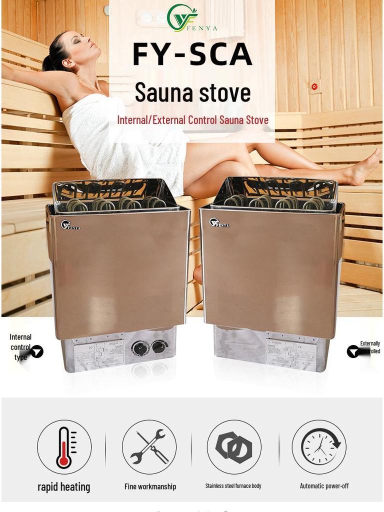 Havia SCA Series Stainless Steel Sauna Stove - Internal & External Control, Dry Steam, Insulated Heating Equipment