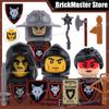 MOC Medieval Military Wolf Knight Soldier Figures Building Blocks Castle Infantry Warrior Sword Shield Cloak Bricks Toy Gifts