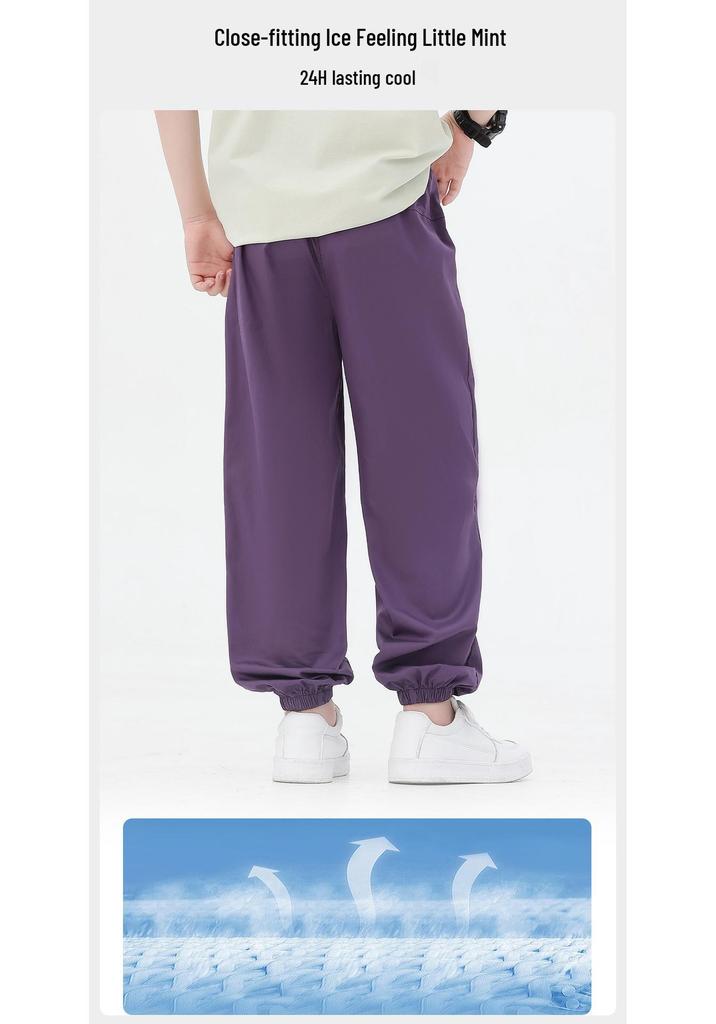 Boys' 2026 Summer Thin Joggers: Breathable, Skin-Friendly, High Elastic Sports Pants for Medium To Large Kids.