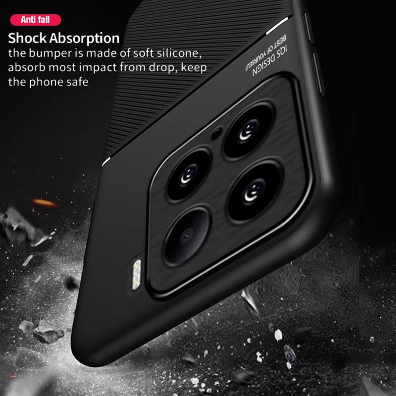 For Xiaomi 15 15T Pro Case For Xiaomi 14T Pro Mi 14 15 Pro Magnetic Car Holder Leather Silicone Shockproof Case