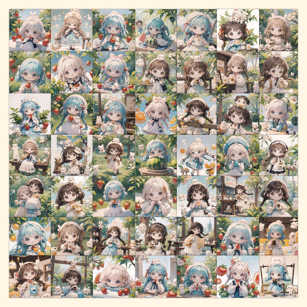 63PCS Fruit Girl Avatar Stickers - Cute Designs for Decorating Notebooks, Phones & DIY Crafts AnimeWorlds Store