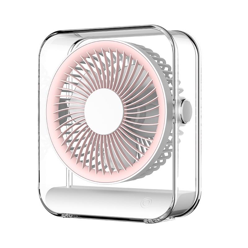 

USB Rechargeable Circulating Fan with Light for Home, Office, Dorm, and Outdoor Camping 17.5x8.2x20 рожевий