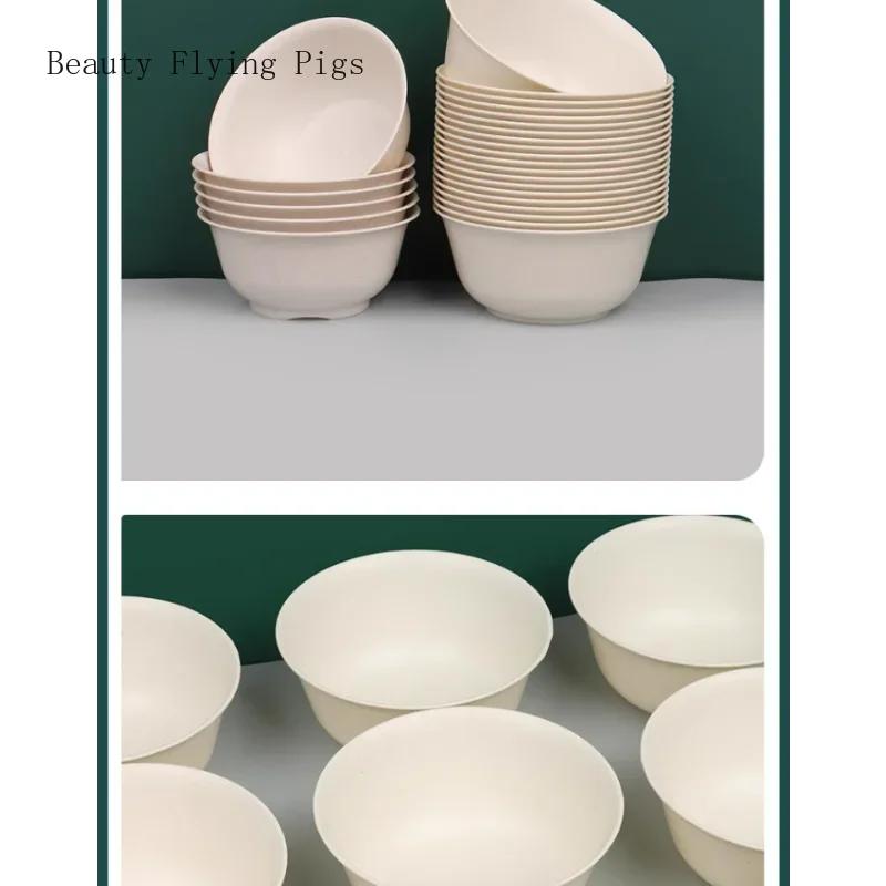 25PCS Disposable Rice Husk Bowl Thickened and Hard Food Grade Biodegradable Household Rice Bowl