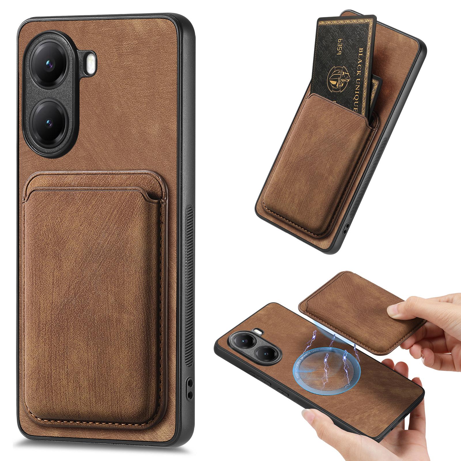 

Для Xiaomi Poco X7 Pro 5G Магнітний чохол Шкіряна задня кришка зі знімним тримачем для карток C