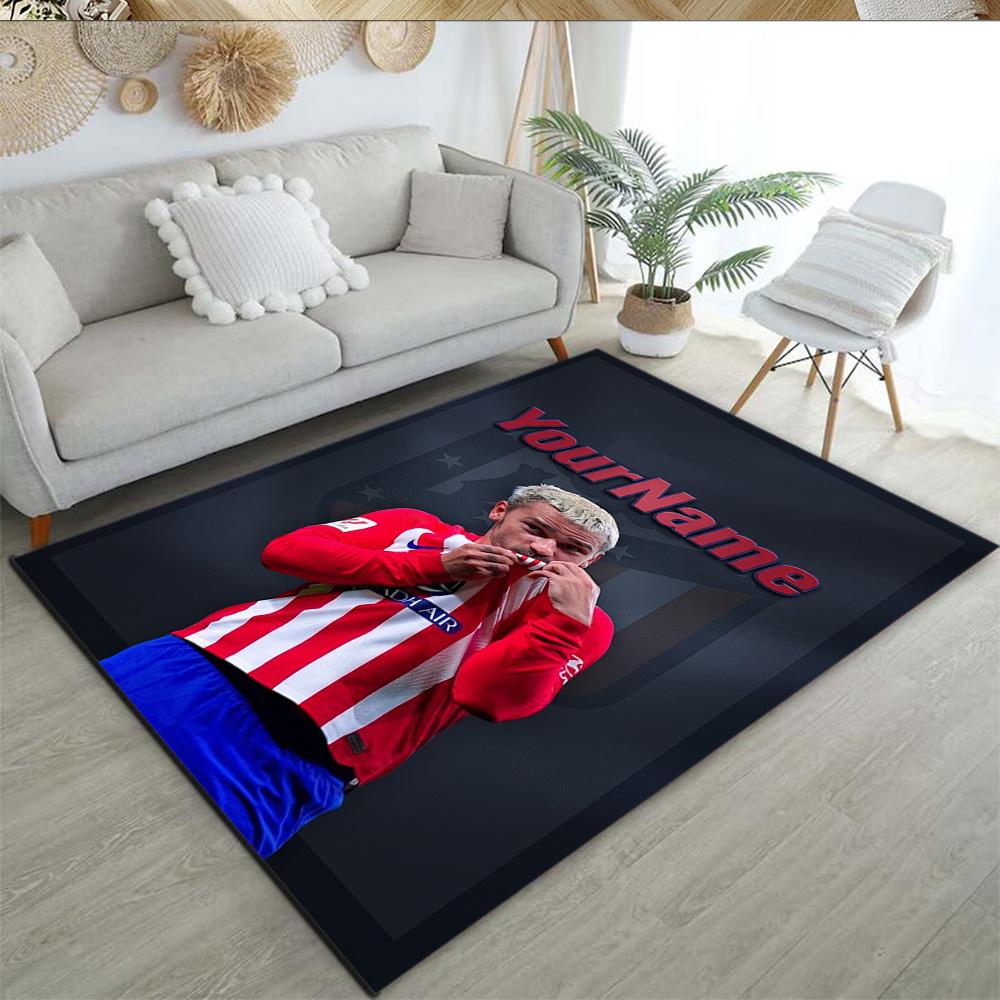 Atletico Madrid Personalized Name Area Rug Perfect for Dining Room Outdoor Hallway Study room Anti-slip Rug Office home decor