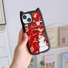 Cat Ear Soft Phone Case for iPhone 16 15 14 13 12 11 Pro Max Plus XR X TPU Anti-Drop Transparent Acrylic Back Cover NY28 Christmas tree Santa Claus