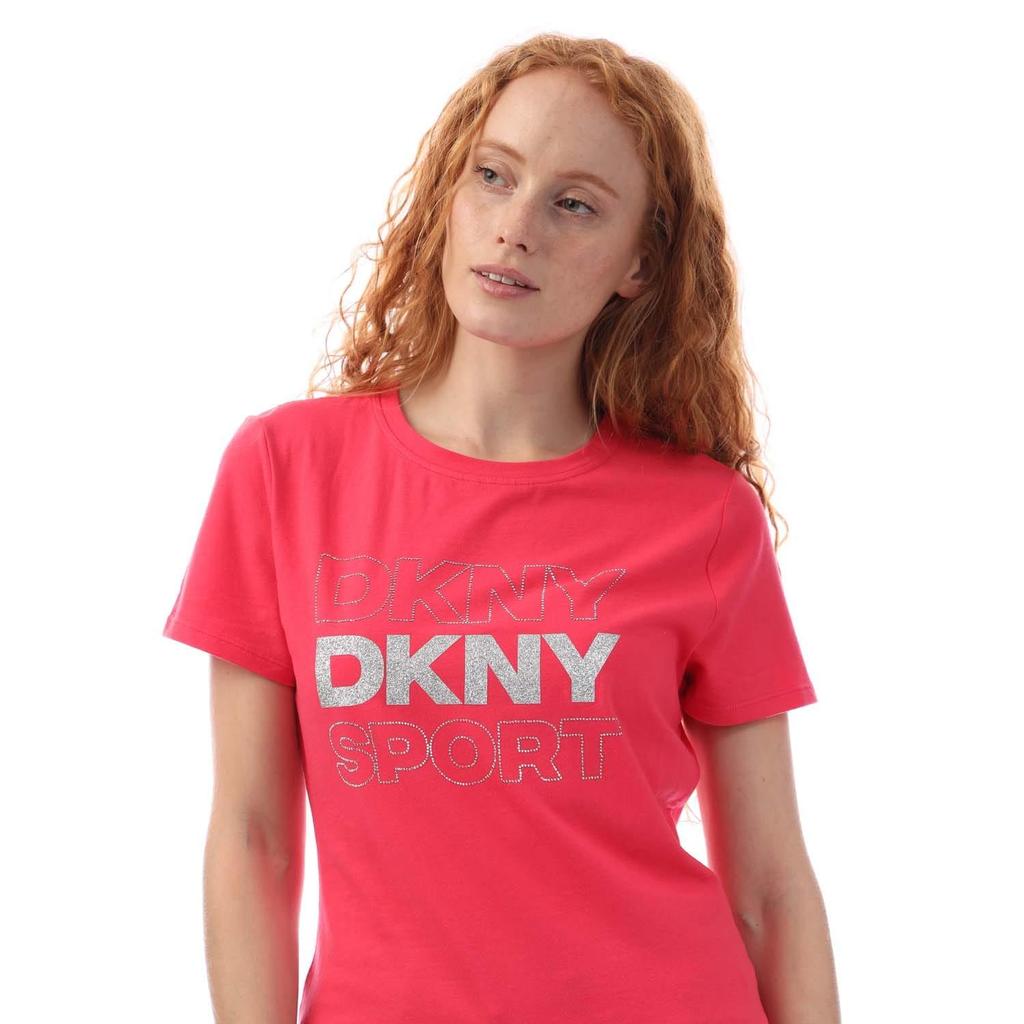 DKNY Womens/Ladies Glitter Logo T-Shirt