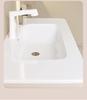 Rounded Corner Bathroom Vanity with Integrated Basin and Aluminum Cabinet