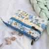 Cotton Coin Purse Portable Female Coin Pouch Canvas Change Bag Double Zipper Floral Card Holder For Women Girls Daily Life