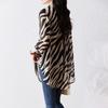 Seven Sleeve Striped Sun Protection Shirt for Women Chiffon Shirt with Zebra Pattern Loose Shirt Top