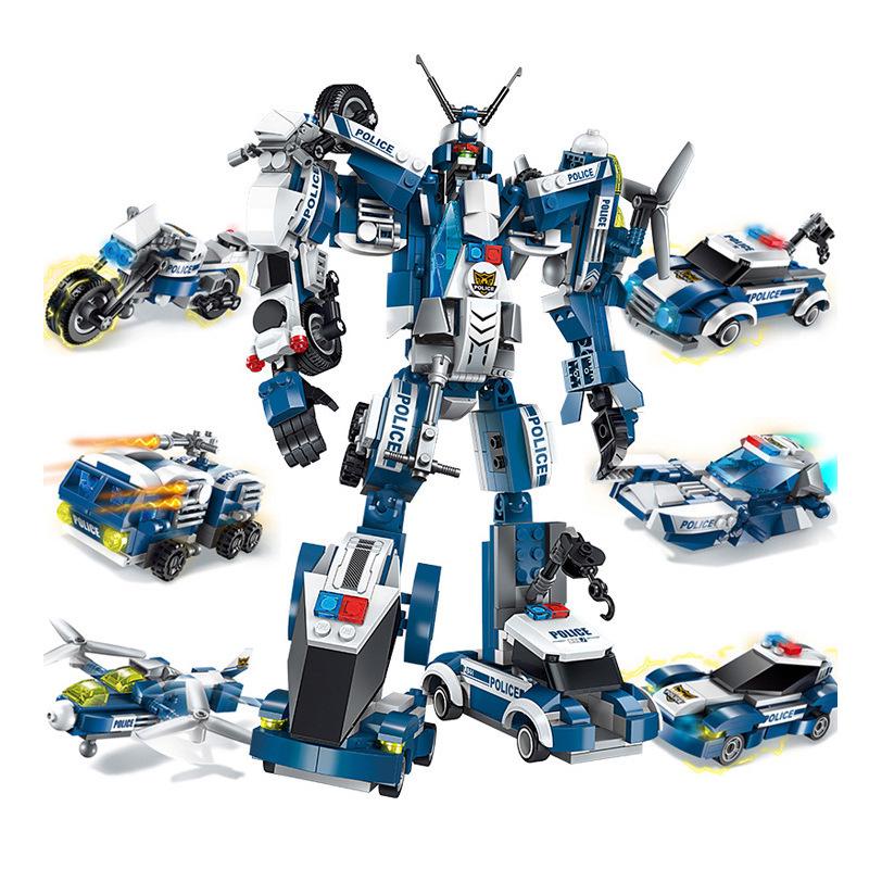 Qimeng Children s City Racing Car Building Blocks: Transforming Excavator and Engineering Mecha Toy
