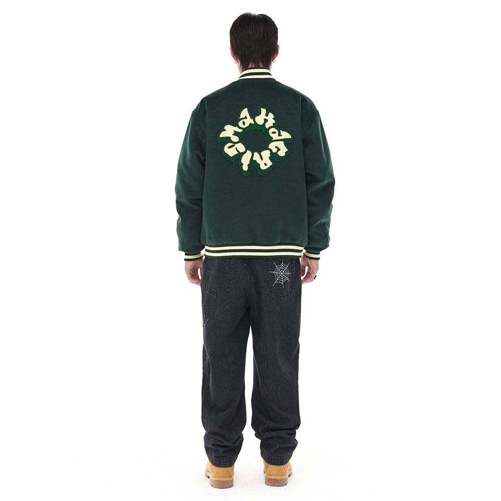 Mahagrid Throw Up Varsity Jacket Green(Mg2Dfmj242A)