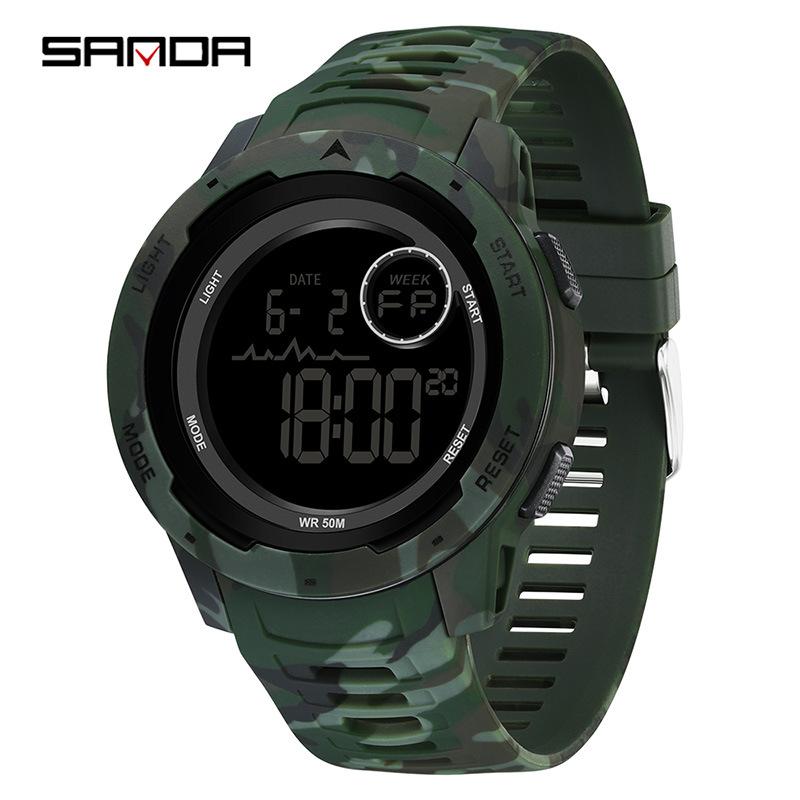 

Спортивний водонепроникний електронний годинник SAMDA, камуфляж, багатофункціональний електронний годинник