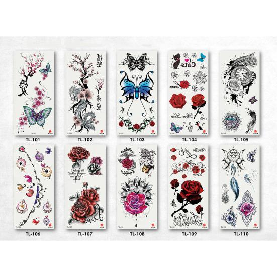 Fashion Butterfly Dragon Flower Body Art Temporary Fake Tattoo Sticker Decal