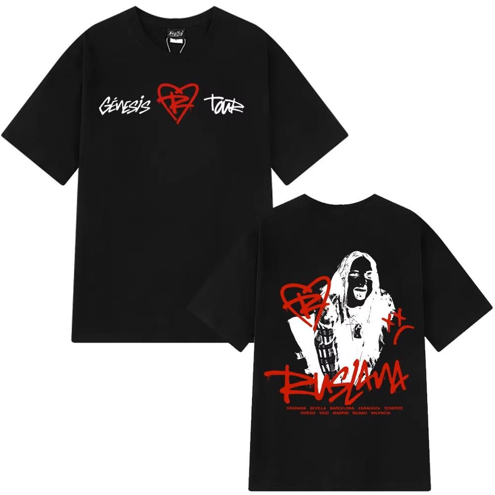 

Singer Ruslana Merch Double-sided Print T Shirts Men Women Fashion O-neck Short Sleeve Tees Short-sleeved T-shirt S
