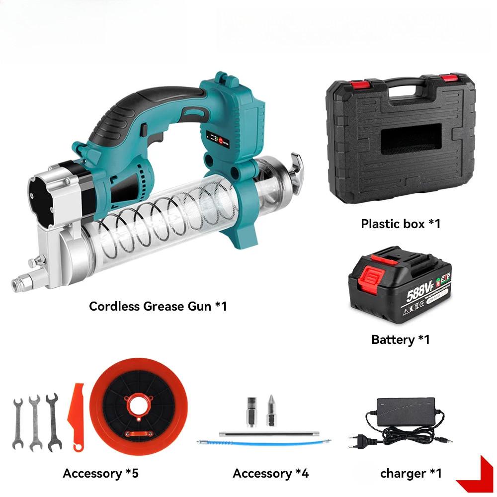 10000PSL Cordless Electric Grease Gun High Pressure Car Lubricating Oil Machine Car Maintenance Power Tool