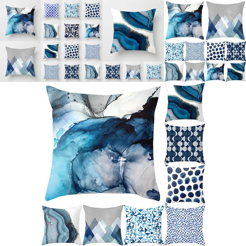 Luxurious Blue Simple Pattern Pillow Cases For Home Decor Car And Sofa