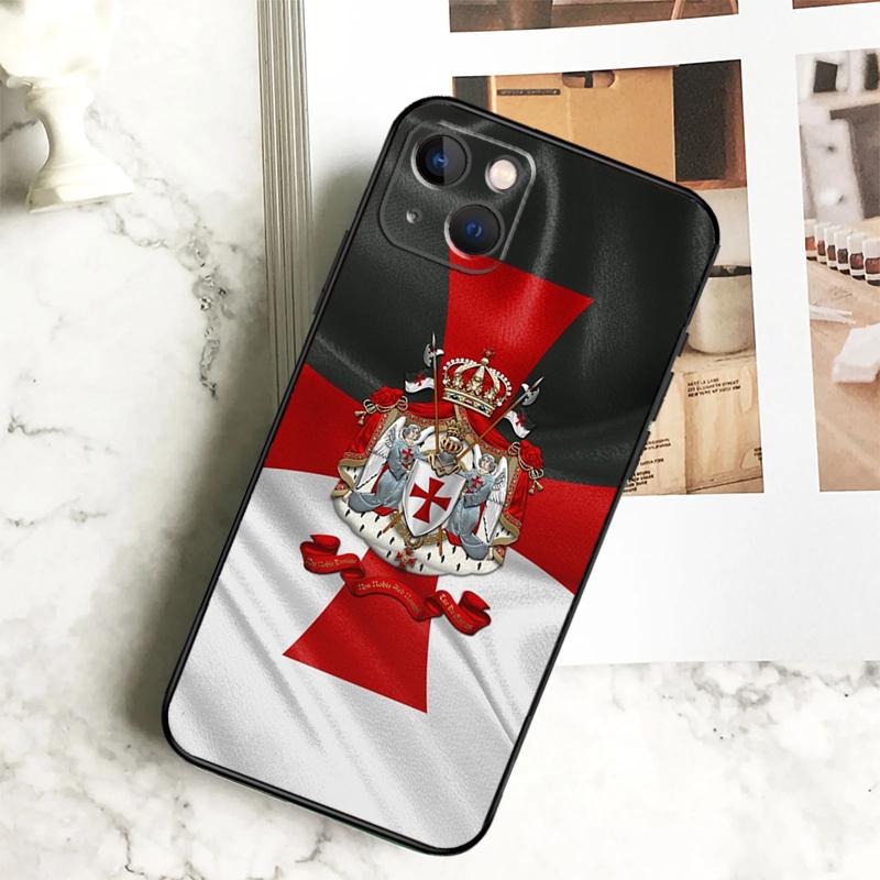 Knights Templar Coat of Arms Phone Case For iPhone 17 16 15 13 12 11 14 Pro Max Plus 12 13 Mini 16e 17 Air Cover Coque