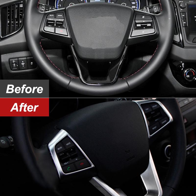 

Декоративные пуговицы на руль автомобиля, накладка для Hyundai Creta IX25 2015 2016 2017 2018, аксессуары для стайлинга автомобилей