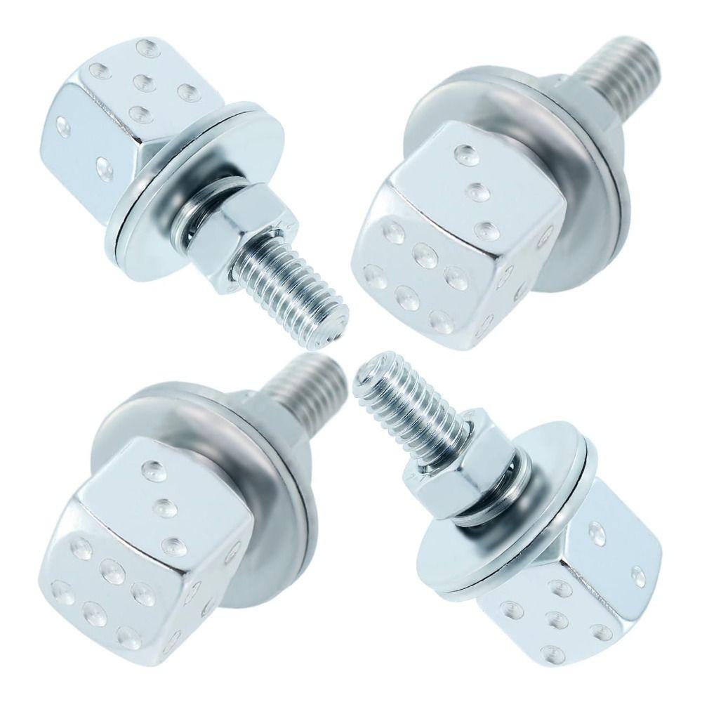 4Pcs Rust Resistant License Plate Screws Anti Loosening Frame Fastener Bolts Vehicle Accessories