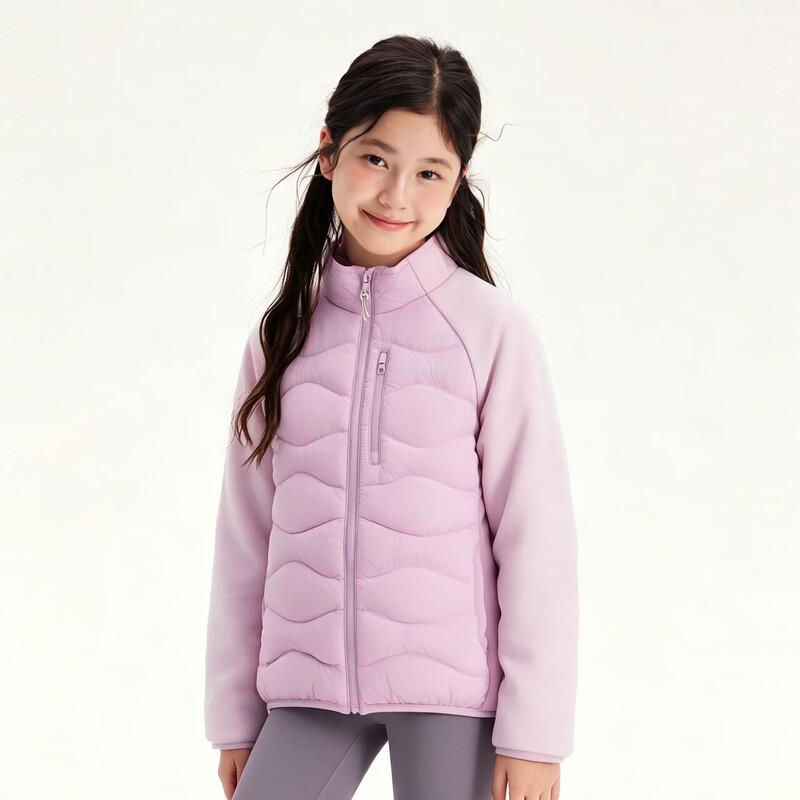 DEESHA Girls' Spliced Stand-Collar Goose Down Jacket
