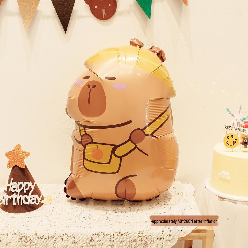 Cartoon Capybara Balloon - Children's Birthday Party Decoration