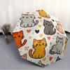 1pc Cats Hearts Automatic Open/Close Umbrella with One Touch Button,, Windproof Design   Lightweight Portable Umbrella for Women & Men6022
