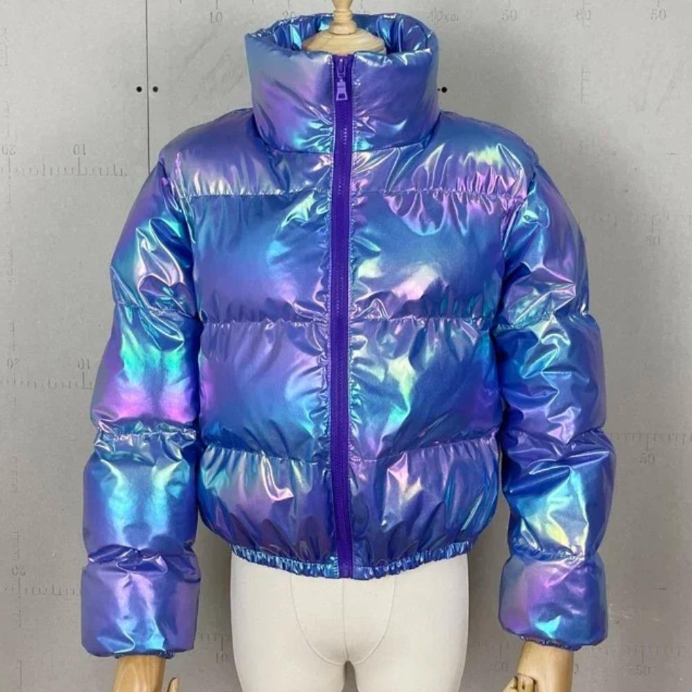 Parka Invernali da Donna con Zip, Giubbotti Streetwear a Manica Lunga con Zip, Giubbotti Casual in Piuma e Lana Slim