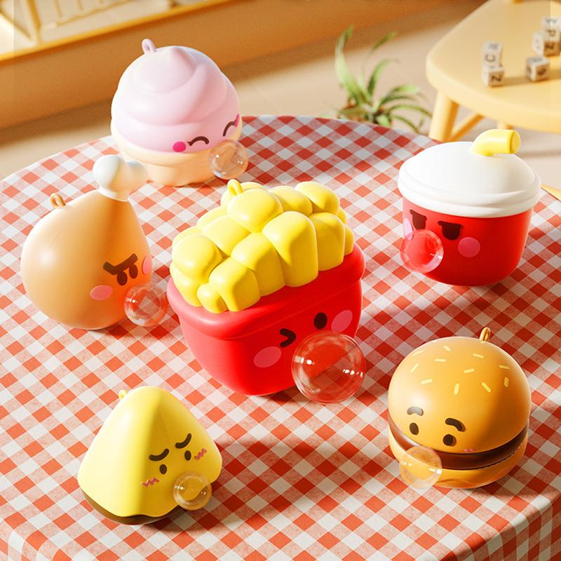 Cartoon Food Spitting Bubbles Squishy Toy Squeeze Stress Relief Sensory Fidget Toy Cute Design For Office Hom Decompression