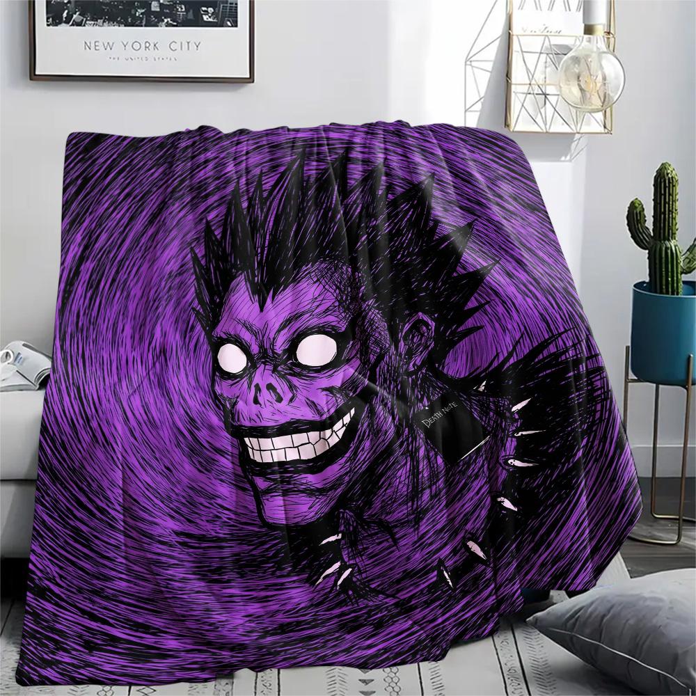 Death Note Comfortable Flannel Blanket Warm Print Pattern for Daily Home Picnic Travel Use.-TING