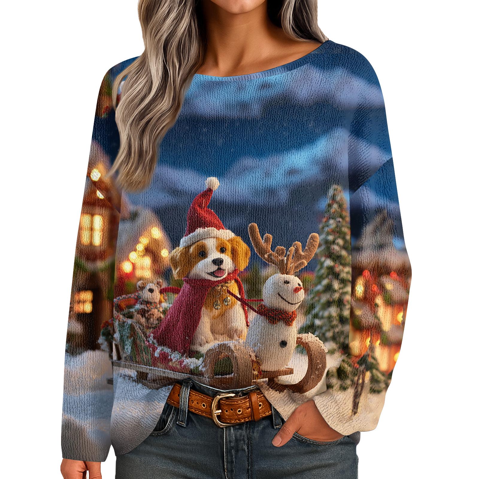 

Женские осенние свитера с длинным рукавом, топы с принтом, пуловеры, свободная нарядная повседневная базовая одежда L