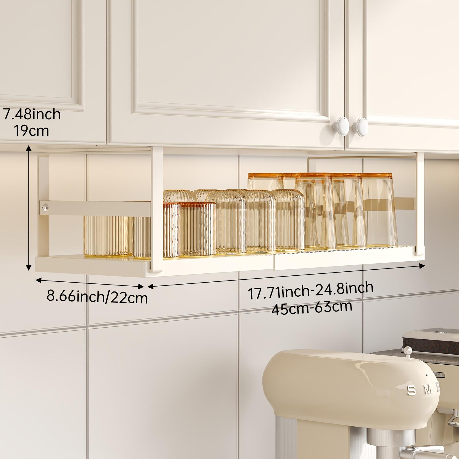

WEYKING Under Cabinet Organizer - White Expandable Rack for Spices & Utensils. Sleek, Durable & Space-Saving Storage Solution. M белый