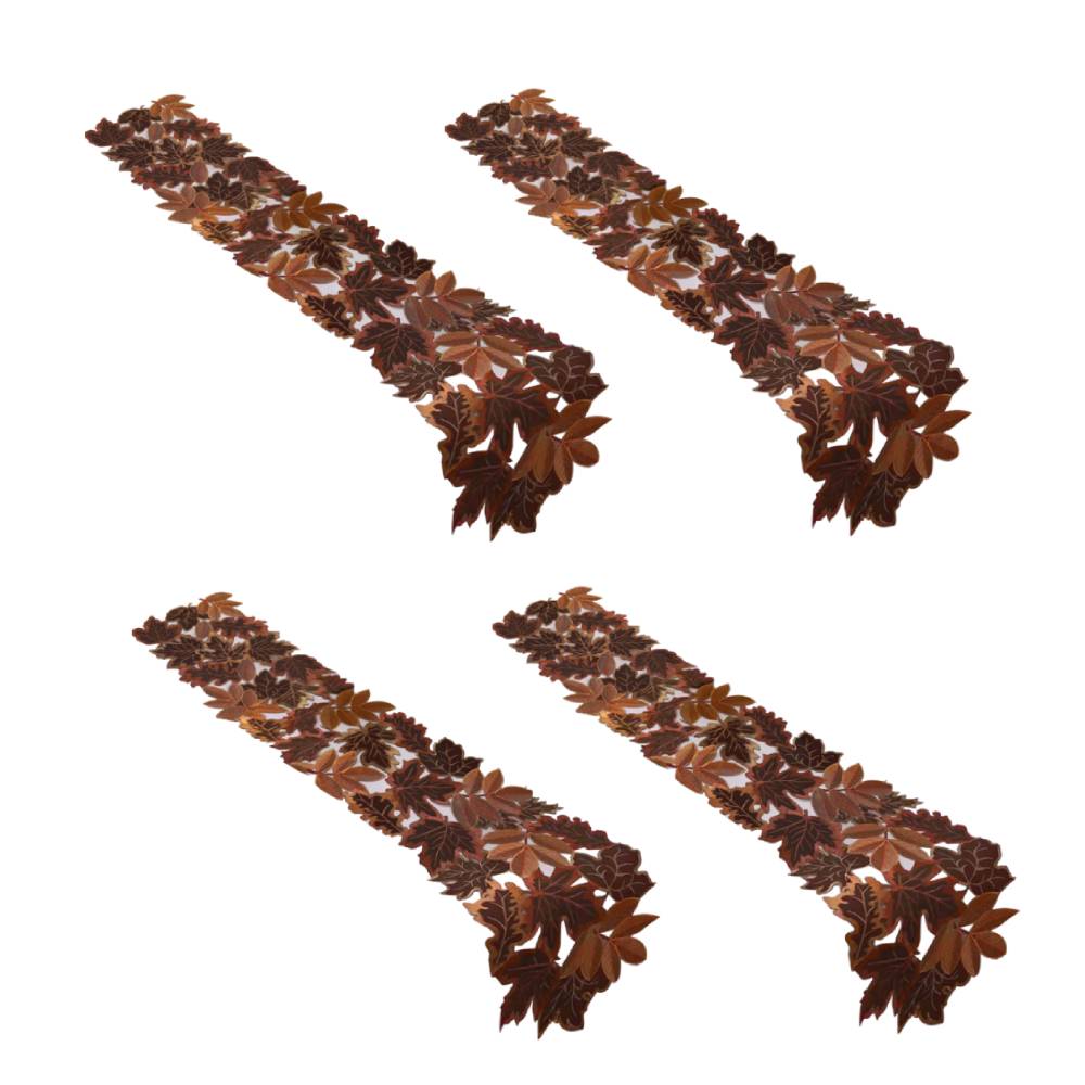 

1/4 Pack Fall Embroidered Maple Leaves Placemats Fall Thanksgiving Harvest Table Placemats for Party Kitchen Dining Home Decor