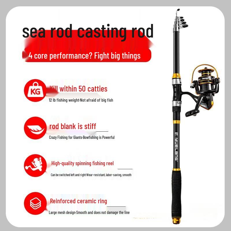 HEIXIE Outdoor Fishing Rod & Reel Combo Set