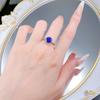 2025 S925 Silver Blue Spinel 8mm Round Diamond Ring - Blue Little Demon Cobaltion Style