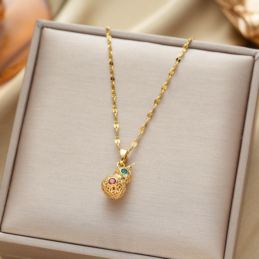 Titanium Steel Necklace For Women Elegant Simple Fashion Zircon Collarbone Chain Light Luxury Niche Jewelry