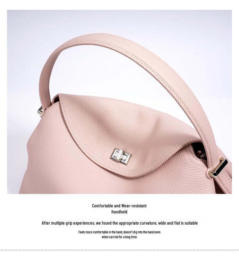 2025 Versatile Genuine Leather Handbag: Top Layer Cowhide, Fashionable Spring Single Shoulder & Crossbody Bag