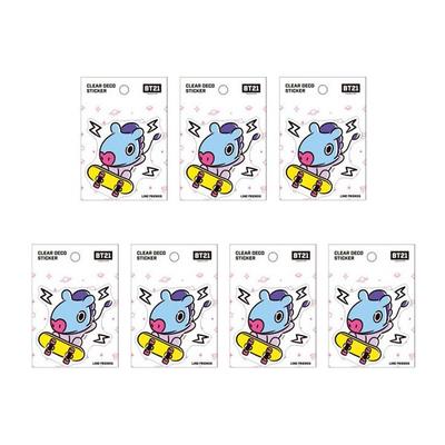 Line Friends BT21 Clear Deco Sticker, Net, 7 Pieces