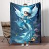 Winged Mermaid Flannel Blanket – Reversible Soft Throw – All-Season No Shedding – Durable for Home Kitchen Decor