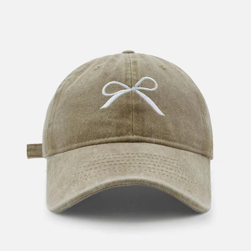 

Женская модная сетчатая красная бейсболка с вышитым бантом весна-лето корейская потертая кепка