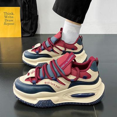 Baskets vulcanisées à plateforme tendance pour hommes, chaussures décontractées coréennes pour hommes, style urbain, épaisses, style punk