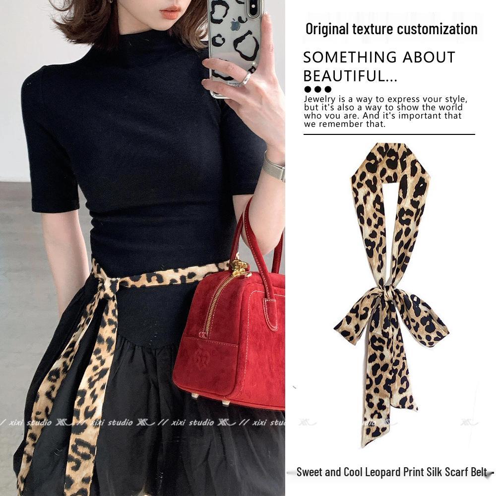 Silk Polka Dot Tie Waist Scarf: Long, Narrow Belt & Ribbon for Trousers, Waist Cincher, or Accessory